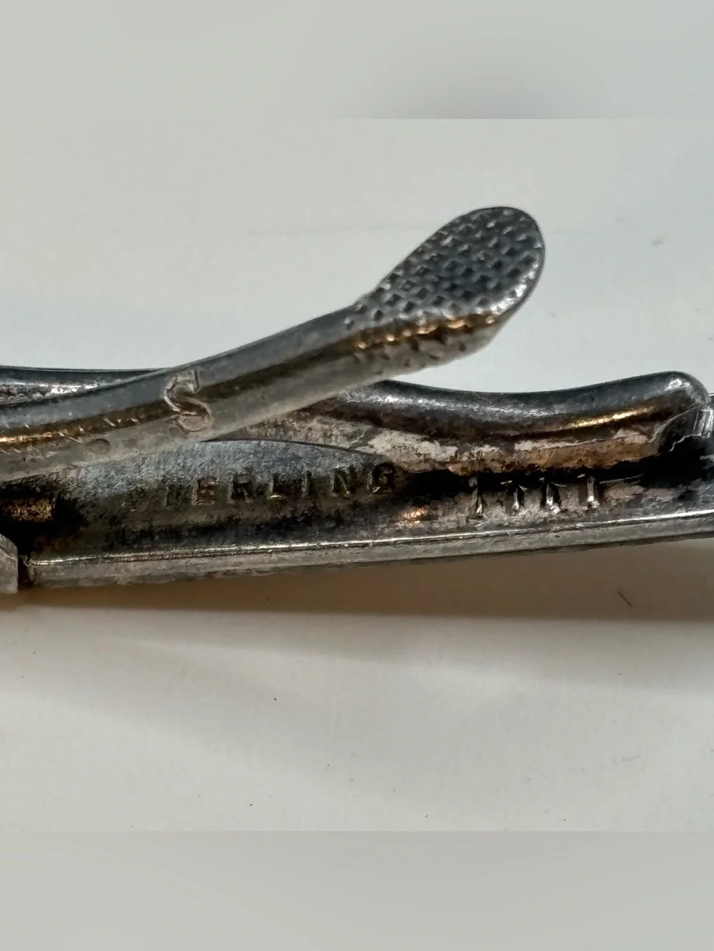 Vintage Hickok Sterling Silver Tie Clip Bar Mid Century Modern Retro 2in